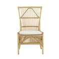 thumbnail image 2 of Benjara 23" Rattan Dining Side Chair- Soft Padded Seat- Natural Brown- White, 2 of 5