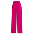 thumbnail image 4 of Wide Leg Pants Women Straight Elastic High Waisted Work Slacks Business Casual Pleated Dress Pants Trousers Wine S, 4 of 4