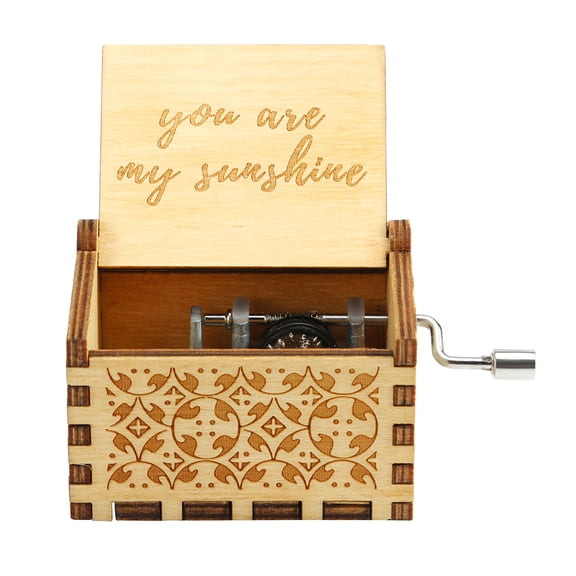 husxh You Are My Sunshine Antique Clockwork Music Box with Melody Beautiful Carved Musical Gadget Christmas Birthday Gift Handcrafted To My Daughter