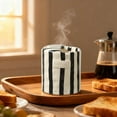 thumbnail image 5 of European Vintage Underglaze Ceramic Coffee Mug - Striped Double-Enjoy Design, Food-Grade Ceramic Drinkware for Home, Office & Morning Coffee/Tea/Water, Durable Microwave-Safe Cup, 300ml, Black, 5 of 7