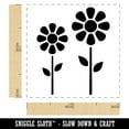 thumbnail image 2 of Daisy Flower Pair Self-Inking Rubber Stamp Ink Stamper - Brown Ink - Small 1 Inch, 2 of 7