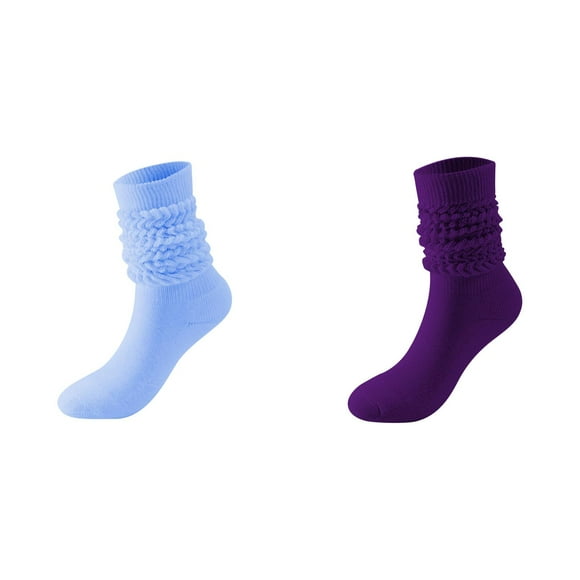 (2-Pack) Rinsvye Slouch Socks Women Thigh Long Slipper Socks for Women High Boot Socks Soft Christmas Fuzzy Socks for - 3 Pairs of Women Cabin Slipper Scrunch Socks
