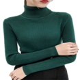 thumbnail image 1 of MesaSe Pull Tricoté Côtelé pour Femmes Col Roulé Slim Pull Chaud, 1 of 7