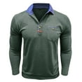 thumbnail image 3 of Maplenight Mens Polo Shirts Button Lapel Long Sleeve Texture Pullover Tops with Pocket Fall Winter Loose Casual Comfy Golf Shirts for Men, 3 of 6