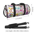 thumbnail image 4 of Xecao Peace Love and Dove Flower Power print Round Travel Duffel Bag is a foldable gym bag with an inner pocket, perfect for travel sports, 4 of 8