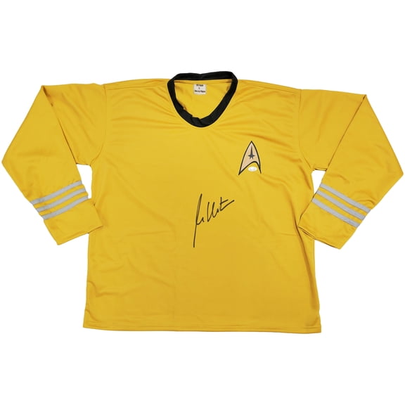 William Shatner Autographed Gold Star Trek Uniform Captain Kirk JSA 228113