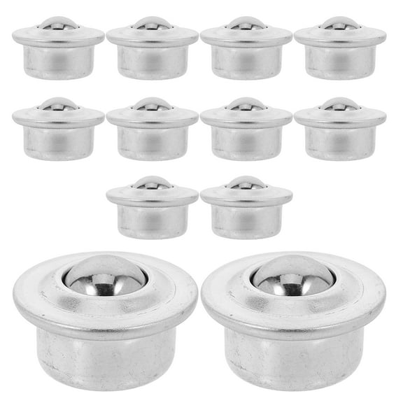 12pcs Universal Ball Bearing Casters Bearing Casters Stainless Steel Silver for Garage Projects