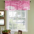 thumbnail image 4 of 2 Pack Valances for Windows, Pink Marble Window Valances for Living Room/Bedroom/Bathroom, Modern Ombre Abstract Fluid Aesthetic Art Light Filtering Kitchen Curtain Valance 60"W x18" L, 4 of 9