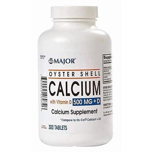 Major Pharmaceuticals Oyster Shell Calcium with Vitamin D 500MG D, 300 Count