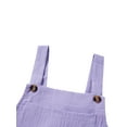thumbnail image 5 of Women’s Fashion Solid Color Jumpsuit Casual Button Wide Leg Suspender Overalls with Pockets, 5 of 9