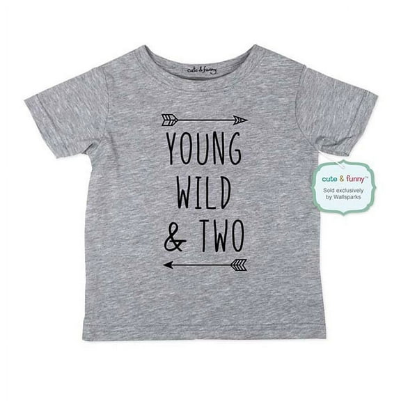Young Wild & Two - wallsparks cute & funny Brand cool boho 2nd Birthday Shirt Age 2 Two year old - Soft Toddler Shirt