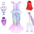 thumbnail image 2 of Vestido de sirena para niña, disfraces de princesa para baile de graduación, fiesta de cumpleaños, vestido de Cosplay de Halloween Fivean unisex, 2 of 2