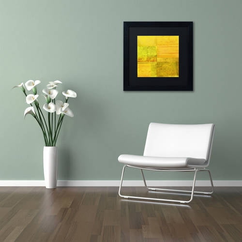 Trademark Fine Art "Essence of Yellow" Canvas Art by Michelle Calkins, Black Matte, Black Frame