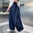 thumbnail image 4 of SJLDQY Boys Baggy Pants Summer Lightweight Breathable Wide Leg Pants Loose Fit Casual Trousers with Pockets, 4 of 5