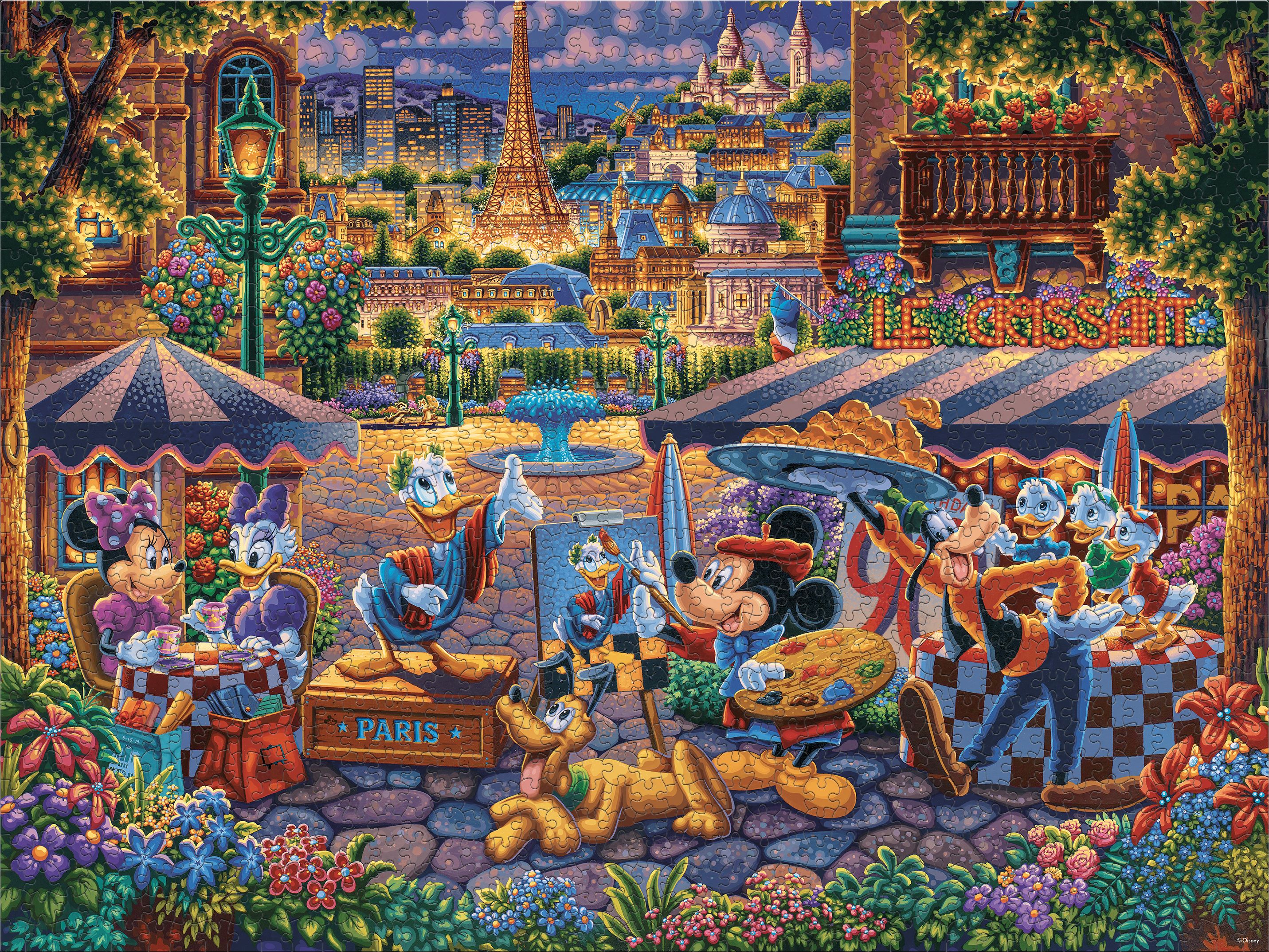 Ceaco Mickey and Friends Painting in Paris 1500 Piece Interlocking