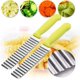 thumbnail image 1 of 2 piezas de cuchillo para rebanadas de papa, cortadores plisados, cortador de papas fritas ondulado de acero inoxidable ZefeiWu 1327533519786, 1 of 1