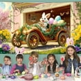 thumbnail image 3 of Easter Banner, Happy Easter Bunny and Colorful Eggs Party Decorations, Photo Booth Background Cloth For Holiday Atmosphere Setup, 72x36 Inches, 3 of 5