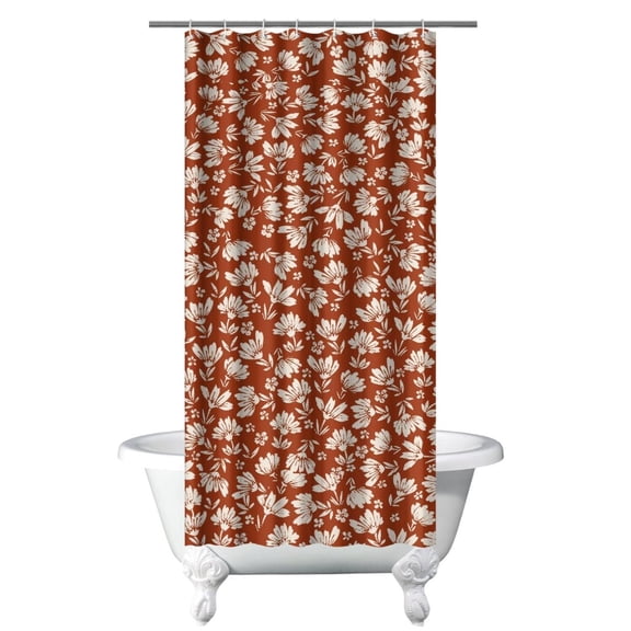 Romantic Peony and Rose Floral Curtain 36x72, Rustic Wildflower Bloom Pattern with Quick-Dry Hooks