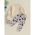 thumbnail image 4 of Bagilaanoe 2PCS Baby Boy Pants Set Toddler Print Long Sleeve Sweatshirt Tops + Sweatpants 3M 6M 12M 18M 24M 3T Kids Casual Sweatsuits, 4 of 9