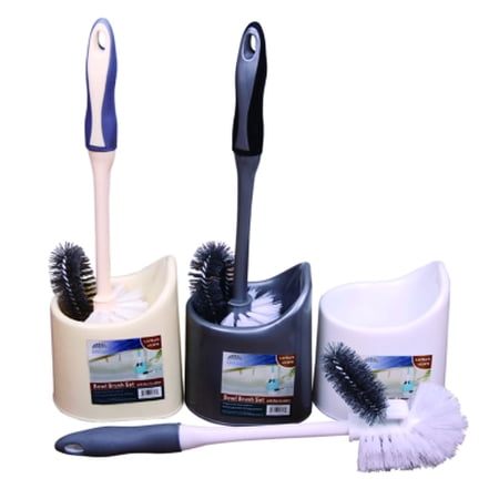 Dream Bath Heavy Duty Toilet Brush with Shred Proof Bristles, plastic handle, and Solid Plastic Open base,