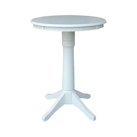 30" Round Pedestal Counter Height Table - White