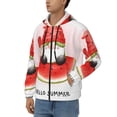thumbnail image 3 of Kdxio Watermelon Gnome Print Men Hoodies Casual Hoodies for Men with Zip Pockets Full Zip Long Sleeve Sweatshirt Sports Hooded Jacket-3X-Large, 3 of 5