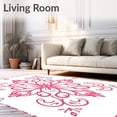 thumbnail image 2 of ODIKA 5x7 Machine Washable Non-Slip Area Rug, Vintage Damask Spiral Ornamental Embellishment High Traffic Rug, Pink, 543035, 2 of 7