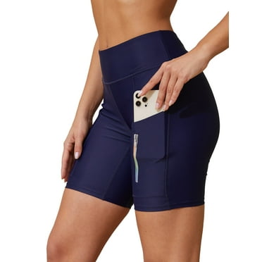 Charmo Womens Swim Shorts High Waist Swimsuits Shorts Swim Short with Pockets