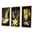 thumbnail image 3 of Designart "Winter Trees in Snowy Mountain Forest I" Landscape Forest Framed Wall Art Set Of 3 - Yellow Forest Frame Canvas Set For Living Room Decor, 3 of 6