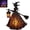 1PCS, variant on 2026 New Halloween Witch Lamp, Gothic Stained Glass LED Witch Hat Night Light, Spooky Handmade Table Lamp for Home Decor, Haunted House Centerpiece, Halloween Party Indoor Outdoor Decor