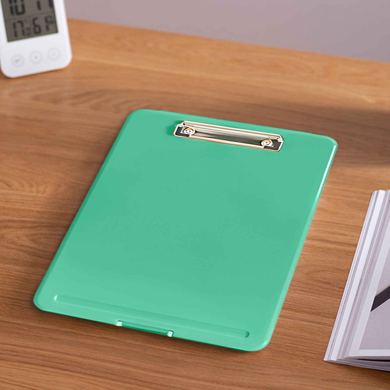 Byujiro A4 Plastic Clipboard Storage Box File Organizer Case with Built-in Clip, Waterproof Document Holder for Office, School, Home & Travel Paper Storage
