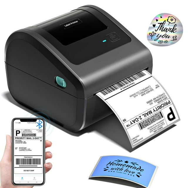 Impresora de etiquetas de envío Omezizy D450BT Bluetooth 4x6 térmica