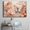 thumbnail image 4 of Mudket Framed Canvas Wall Art Ready to Hang, Soft Pink Lily Butterfly Wall Decor, Vintage Botanical Flower Canvas Print, Pink Flower Wall Art, Wall Pictures for Bedroom Decor - 12"L x 8"W, 4 of 10