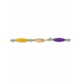 thumbnail image 2 of PalmBeach Jewelry Multicolor Jade Beaded and Barrel Shaped Link Necklace in 14k Yellow Gold 18", 2 of 7
