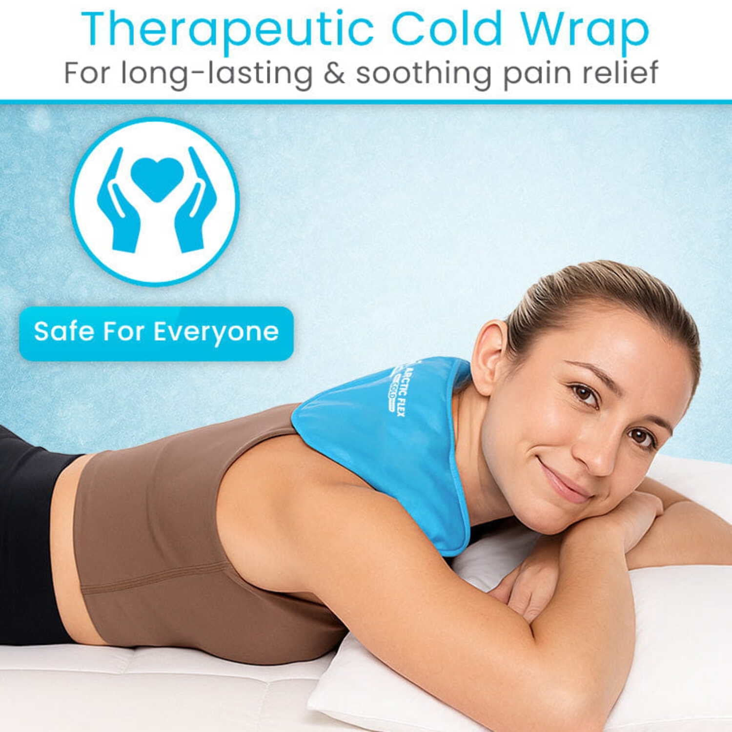 Vive Neck Ice Pack Wrap, Reusable Gel Ice Pack for Neck Shoulders, Cold Compress Therapy for Pain Relief, Injuries, Swelling