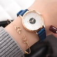 thumbnail image 3 of Reloj de pulsera de cuarzo con esfera redonda y cinturón de malla de aleación informal de moda simple para mujer (azul), 3 of 3