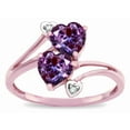 thumbnail image 3 of Star K � 6mm Simulated Alexandrite Two Double Hearts Bypass Promise Ring, 3 of 9
