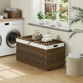 thumbnail image 6 of HOOBRO Storage Basket with Lid, 52.8 Gallon (200L) Wicker Basket, Handwoven Blanket Storage Basket with Handles, Metal Frame and Soft Lining, Foldable for Bedroom, Laundry Room, Brown BR220CW01, 6 of 9