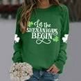 thumbnail image 2 of St Patricks Day Womens Crewneck Sweatshirt Letter Print Shirt Clover Shamrock Graphic Long Sleeve Pullover Tops Irish Tshirt Green M, 2 of 4