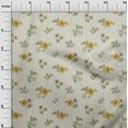 thumbnail image 2 of oneOone Cotton Poplin Yellow Fabric Stripe|Leaves & Floral Artistic Dress Material Fabric Print Fabric By The Yard 56 Inch Wide, 2 of 4