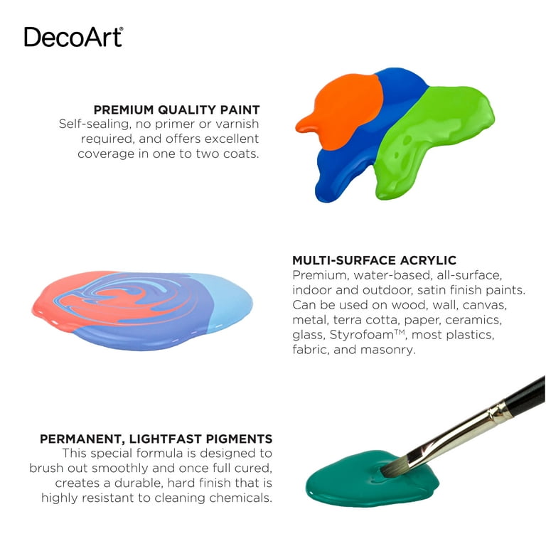 DecoArt Americana Multi-Surface Satin Acrylics, 2 oz., Metallic Yellow –  innovationssa