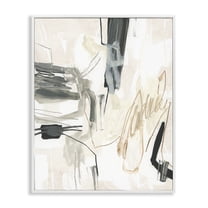 Stupell Industries Expressive Neutral Tones Scribble Abstract Painting White Framed Art Print Wall Art, 11 x 14