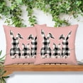 thumbnail image 2 of Easter Bunny Pink Pillow Covers 18x18 Inch Set of 2 Black and White Buffalo Plaid Rabbit Family Easter Decorations Throw Pillow Covers Spring Farmhouse Outdoor Home Decor Cushion Case for Sofa Couch, 2 of 5