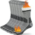 thumbnail image 1 of Calcetines de lana con botones y pliegues Charcoal ML para hombre y mujer, 1 of 6