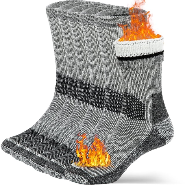 Calcetines de lana con botones y pliegues Charcoal ML para hombre y mujer