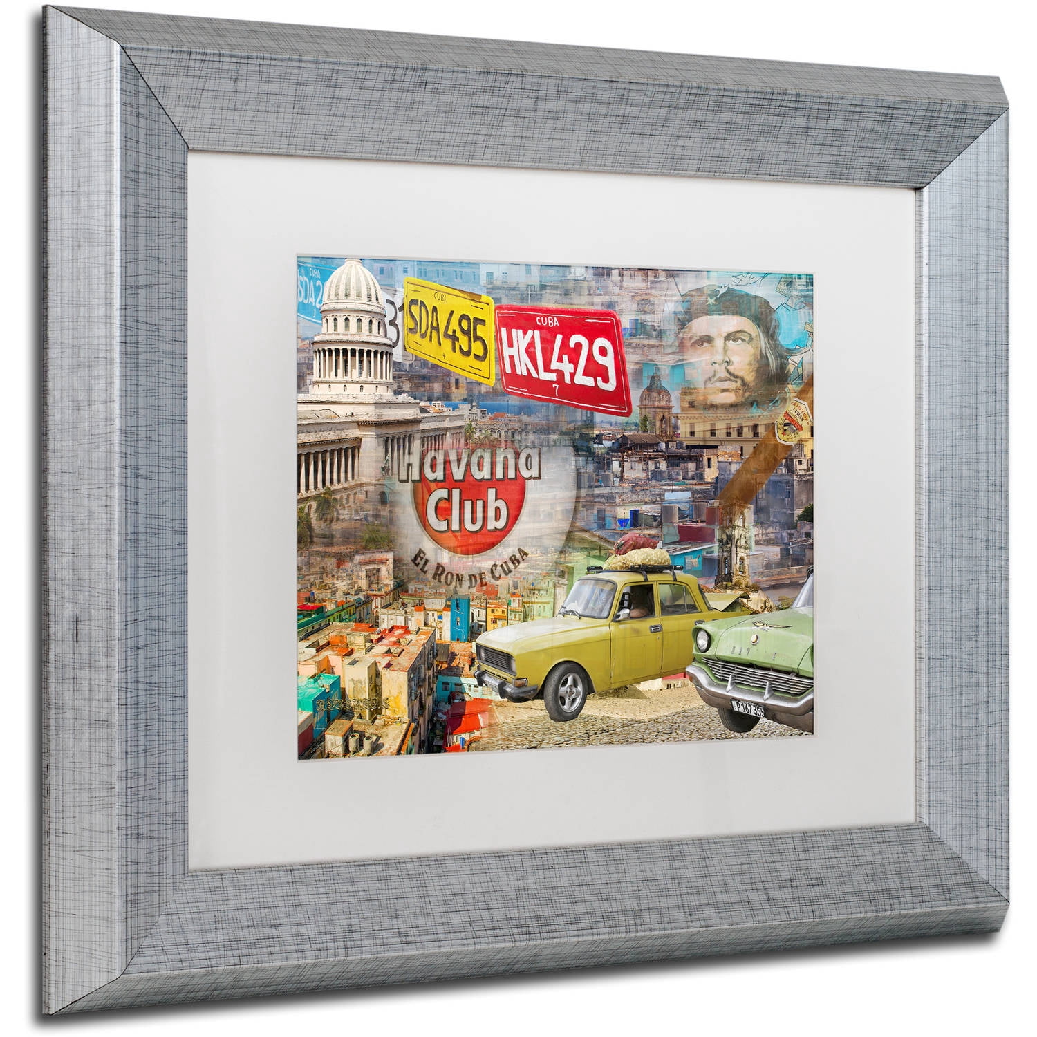 Trademark Fine Art "Capital" Canvas Art by Alberto Lopez, White Matte, Silver Frame