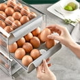 thumbnail image 3 of Injueey 32-Grid Egg Holder Double-layer Eggs Storage Container Household Drawer Box Transparent for Refrigerator Kitchen Almacenamiento y organización del hogar Injueey HA018121-00, 3 of 6