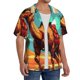 thumbnail image 2 of Fotbe Cool Camel Oasis Vibes Camisa Estampada de Manga Corta para Hombre, Casual de Verano, Estilo Playero, Sin Arrugas-3X-Large, 2 of 5