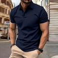 thumbnail image 6 of Men's Polo Shirts Short Sleeve Casual Polo T-Shirt Slim Fit Golf Shirts Navy 3XL, 6 of 7