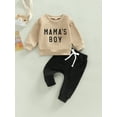 thumbnail image 2 of ZAXARRA Ensemble de Pantalons pour Bébés Garçons, Sweat à Manches Longues Col Rond avec Imprimé Lettres et Pantalon de Survêtement à Taille Élastique Tenue d'Automne, 2 of 8